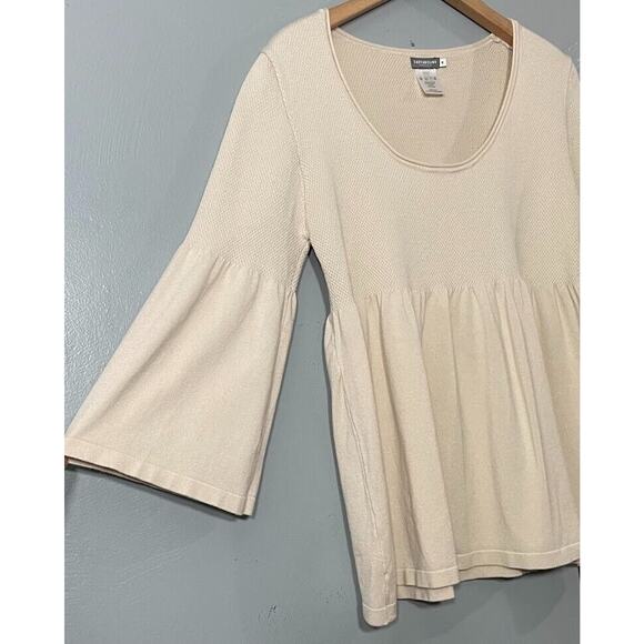 Earthbound Size Small Babydoll Beige Sweater Minimalist Romantic Bella Swan Y2K - Picture 2 of 7